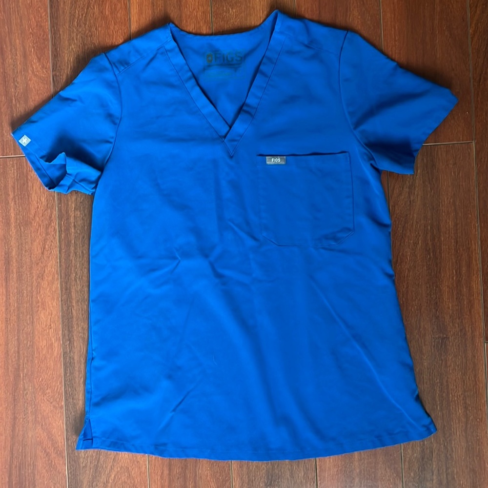 Figs Slim Catarina royal blue scrub top